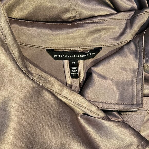 WHITE HOUSE BLACK MARKET - Gorgeous taupe belted satin blazer - Picture 11 of 11